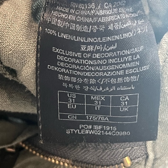 Guess Womens 31 Green Linen Cargo Pants with Utility Design - Picture 5 of 7